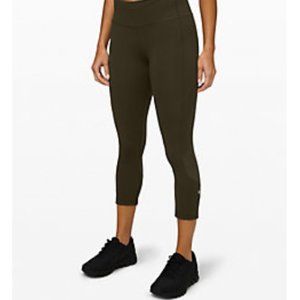 Lululemon Pace Rival Mid-Rise Crop 22" Dark Olive